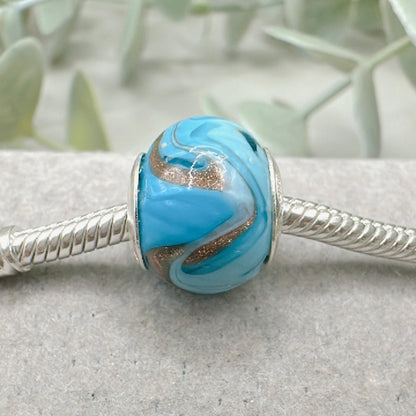 Murano Splash Blue & Gold Irregular