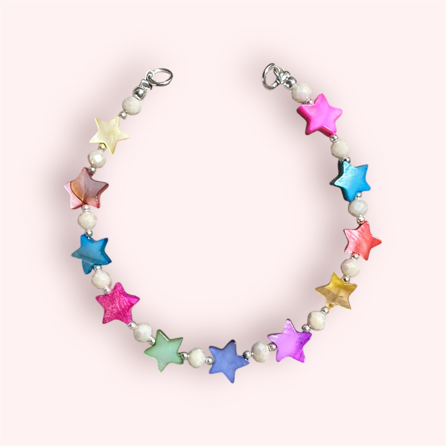 Brazalete Estrellas Crisolita Multicolor y Cristales