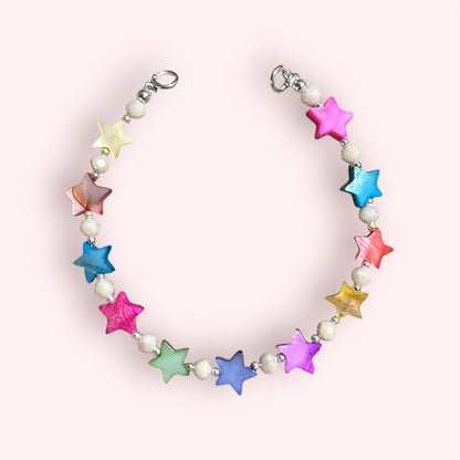 Brazalete Estrellas Crisolita Multicolor y Cristales