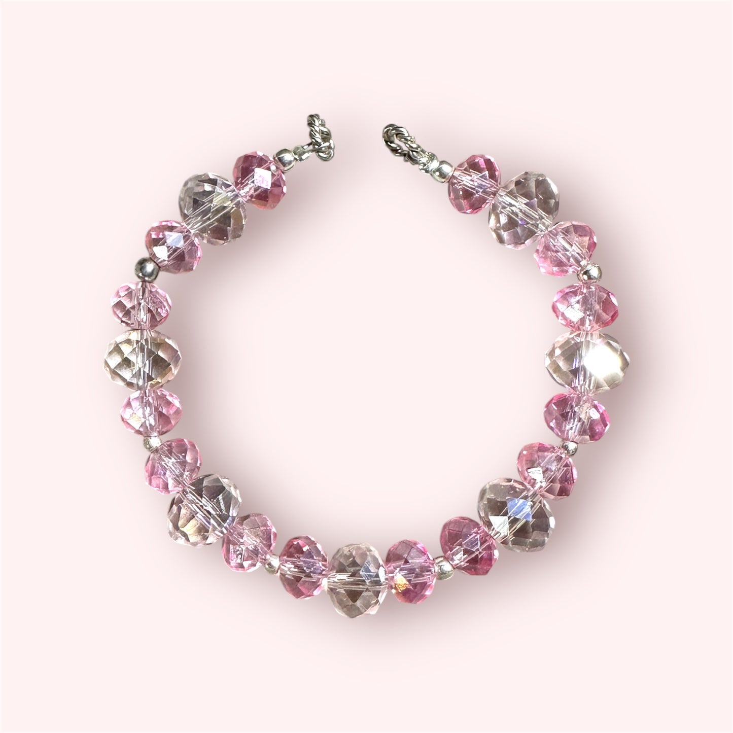 Brazalete cristales rosa