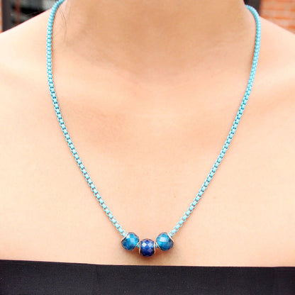 BLUE LUSH POP NECKLACE 21"