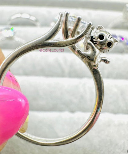 Anillo Gato con zirconia