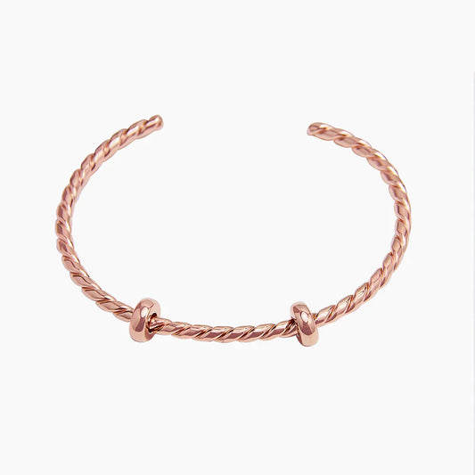 OPEN BANGLE TWISTED ROSE GOLD