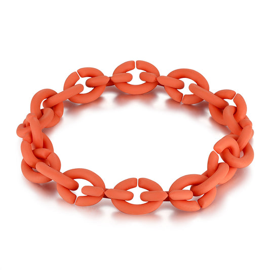 Pulsera naranja de eslabones combinables